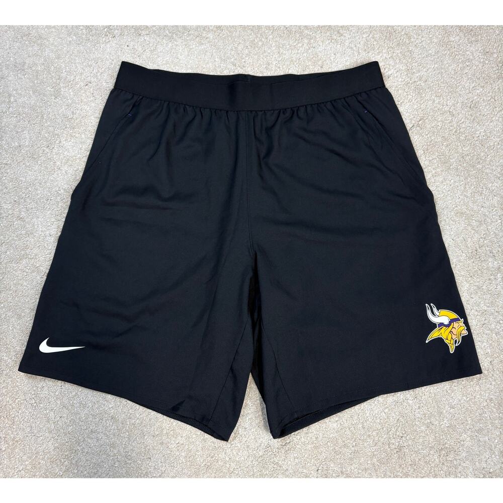 NFL Nike Minnesota Vikings Black Stretch Woven Athletic Shorts Size L